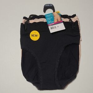 Vanity Fair Girls' Lace Trim Briefs - Black & Blush Pink  O6